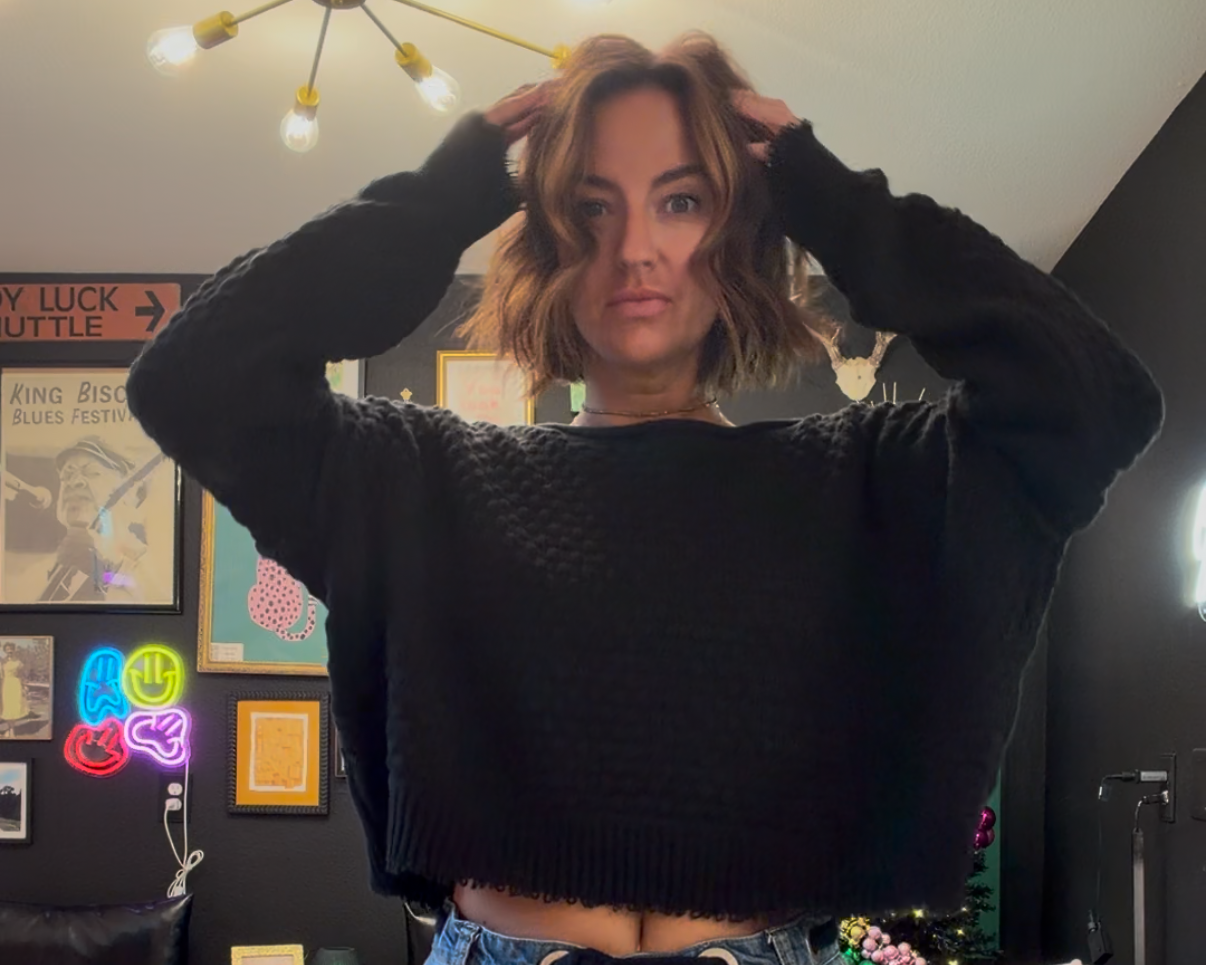 Black big tex sweater