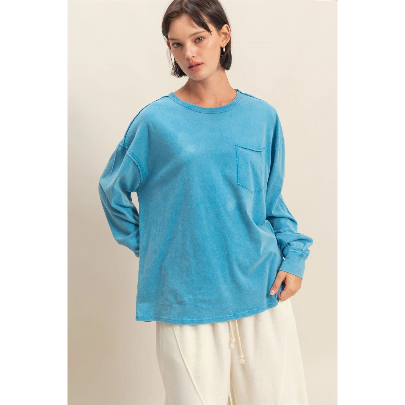 Basic B Blue long sleeve t-shirt